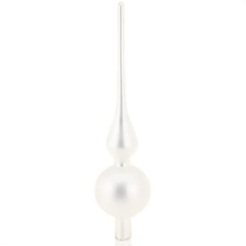 com-four® Christbaumspitze in weiß matt, Weihnachtsbaumspitze aus echtem Glas für Weihnachten, Tannenbaumspitze für Ihren Christbaum, 28 cm