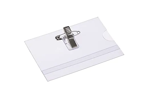 EUROPEL Namensschilder mit Hosenträger clip, 90x60 mm, 24 Stück farblos, 121261