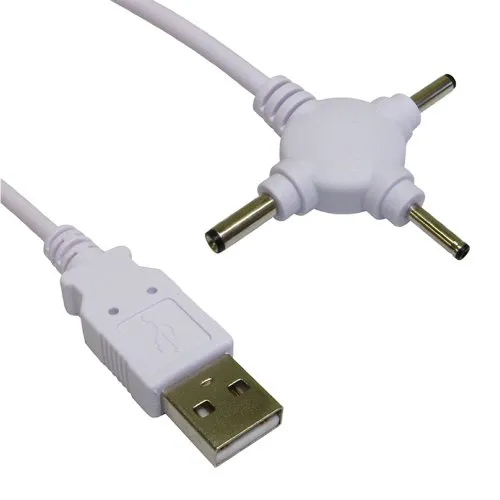 3X Kopf USB Strom Kabel DC 2,5 mm 3 mm & 3,5 mm DC Klinkenstecker 1,5 m [1.5 Meter]
