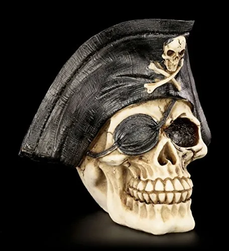 Figuren Shop GmbH Totenkopf Figur - Pirat mit Augenklappe