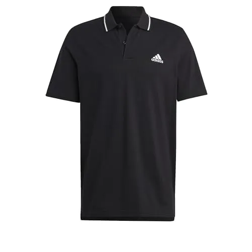 adidas Herren Essentials Piqué Small Logo Polo Shirt, Black, L