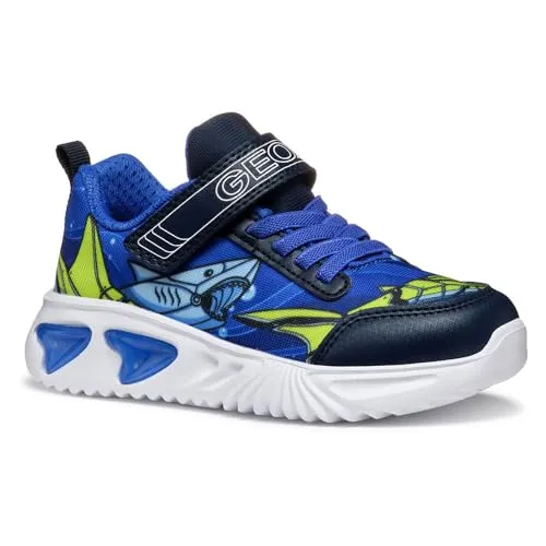 Geox J Assister Boy B Sneaker, Royal/Navy, 29 EU - Bequemer Klettverschluss - Sneaker mit atmungsaktivem Design und flacher Absatzform, perfekt für aktive Kinder und einfach an- und auszuziehen.