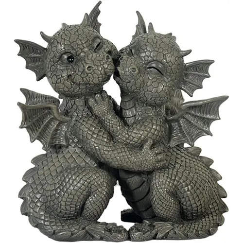 Gartenfigur Gartendrache - knutschendes Design für kreative Dekoration - Gartenfiguren & Verzierungen, zaubert mit seinem knutschenden Design eine fantasievolle Atmosphäre in jeden Garten oder Balkon.