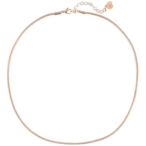Happiness Boutique Damen Runde Schlangenkette - Elegante Wasserfeste Edelstahl-Kette in Gold und Roségold - Ketten für Damen, langlebig und wasserdicht, ideal für den Alltag - perfekt für minimalistischen Stil oder trendiges Layering.