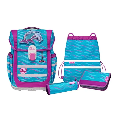 McNeill Schulranzen Ergo Complete Set (4-tlg) - Rucksacktaschen Set mit ergonomischem Schulranzen, der mitwächst. Inklusive Schlampermäppchen und Sportbeutel im passenden Design. Perfekt für Schule und Freizeit!