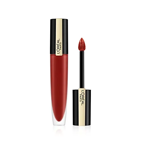 L'Oréal Paris Flüssiger Lippenstift mit Matt Finish, Ultra-leichter und hochpigmentierter Ink-Lippenstift, Rouge Signature, Nr. 115 I Am Worth It, 1 x 7 ml