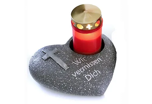 Annastore Gartenfigur Besinnliche Grabdeko zur Erinnerung - Grabschmuck, (Grabfigur, Friedhof Deko), frostfest und witterungsbeständig