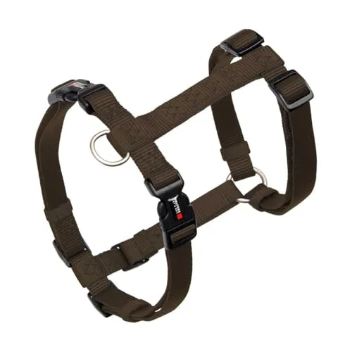 Wolters Hunde-Geschirr Professional - Nylon Geschirr in Braun, Größenverstellbar von 40 cm bis 55 cm, ideal für Komfort und Sicherheit beim Autofahren