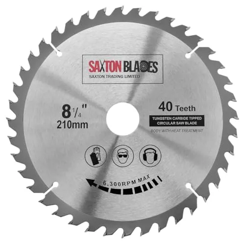 TCT21040T Saxton TCT Kreissägen-Blatt 210mm x 30mm x 40 Zähne für Bosch, Makita, Dewalt...