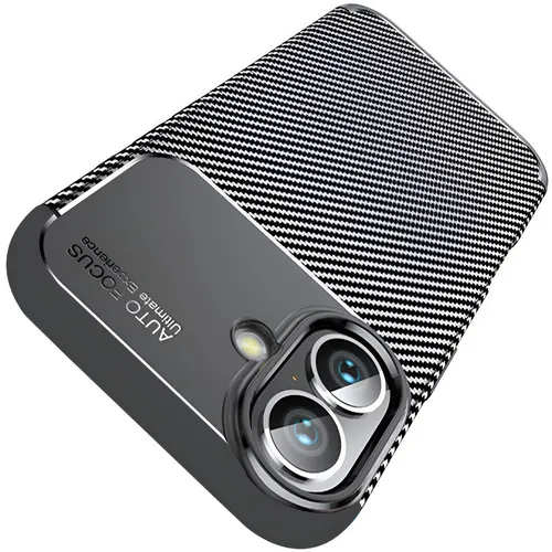 iPhone 17 Hülle Schutzhülle Silikon TPU Slim Case Bumper Schwarz Carbon Optik