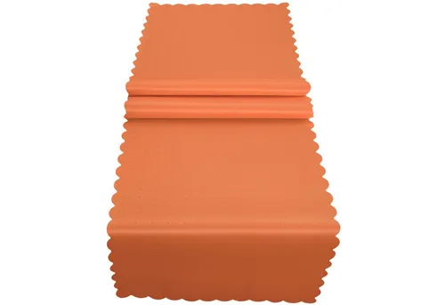 matches21 HOME & HOBBY Tischdecke Tischläufer 40 x 150 cm in Orange für Esstisch & Küche (1-tlg), Waschbare Mitteldecke mit gewelltem Rand