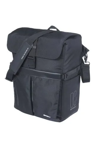 BASIL Einzeltasche Move MIK Studs schwarz - Stylische Fahrradtasche mit 14 Litern Volumen, ideal für Outdoor-Aktivitäten. Praktisches MIK-System für einfaches Anbringen und Abnehmen.