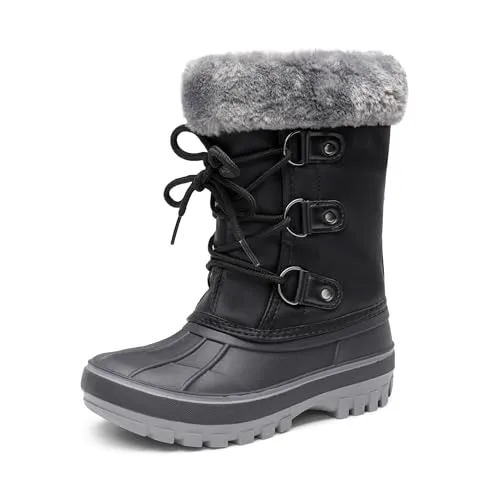 DREAM PAIRS Winterstiefel Jungen Mädchen,Schwarz,37.5