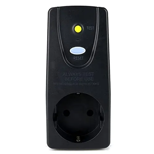 MeetUs FI Schutzschalter Personenschutz Stecker 10mA Fehlerstromschutzschalter 220-250V 16Amp für Haushalt Geräte und Werkzeuge- Schwarz