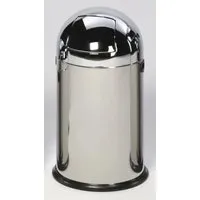 PROREGAL Klassischer Abfallsammler 40 Liter Edelstahl Silber mit Einwurfklappe - Hochwertiger Abfallsammler für effiziente Abfallbewältigung im Innenbereich. Robuste Konstruktion und einfach zu reinigen, ideal für Büros und öffentliche Einrichtungen. Platzsparendes Design für jede Umgebung.