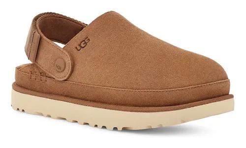 UGG Unisex W GOLDENSTAR CLOG – Vielseitiger Plateauclog mit schwenkbarem Fersenriemen - Entdecke den komfortablen Goldenstar Clog aus Veloursleder. Mit klappbarem Fersenriemen für flexiblen Tragekomfort und ultraleichter Laufsohle für den ganzen Tag. Ideal für jeden Anlass.
