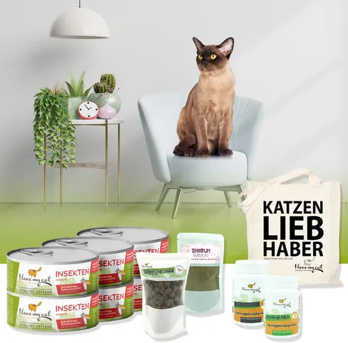 I love my cat Sparset für Burma-Katze - Nassfutter und Snacks mit Insekten - Optimales Futterset für Burma-Katzen: Getreidefreies Nassfutter, schmackhafte Insekten-Snacks und hochwertige Nahrungsergänzungen. Für eine ausgewogene Ernährung und gesunde Pflege.