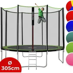 VENDOMNIA Fitnesstrampolin 305 cm mit Sicherheitsnetz und Leiter - Erlebe Spaß und Fitness mit dem VENDOMNIA Gartentrampolin. Mit Sicherheitsnetz, Leiter und 6 Farboptionen ist es ideal für die ganze Familie. Robuste Bauweise fördert Bewegung und Gleichgewicht.