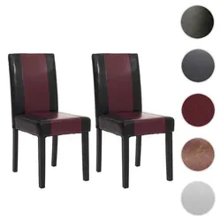 2er-Set Esszimmerstuhl Littau - Kunstleder in Schwarz-Rot - Stühle für Esszimmer, Wohnzimmer und Küche mit hohem Sitzkomfort und modernem Design. Die bequeme Polsterung und rutschfeste Bodenschoner machen sie ideal für den täglichen Gebrauch.