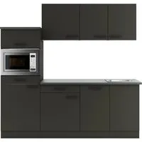 Produktbild OPTIFIT Küchenzeile 210 cm Anthrazit mit Geräten