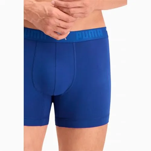 PUMA SPORT COTTON BOXER 2P BLUE COMBO - Boxershorts aus Bio-Baumwolle mit ergonomischer Passform, Feuchtigkeitsregelung und Quick-Dry-Technologie für ultimativen Komfort und einen nachhaltigen Lebensstil.