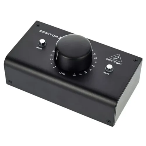 Behringer Monitor1 - Passiver Monitor Controller - Audio/MIDI-Controller mit robustem Metallgehäuse, ideal für professionelle Audioanwendungen; bietet vielseitige Anschlussmöglichkeiten und praktische Funktionen wie Mute und Mono-Summierung.