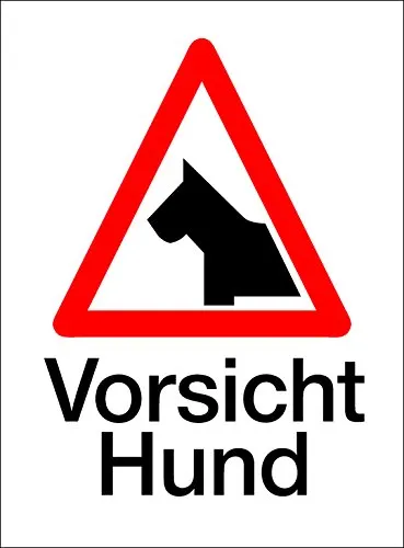 Schild Vorsicht Hund, Kunststoff, selbstklebend 19x26cm
