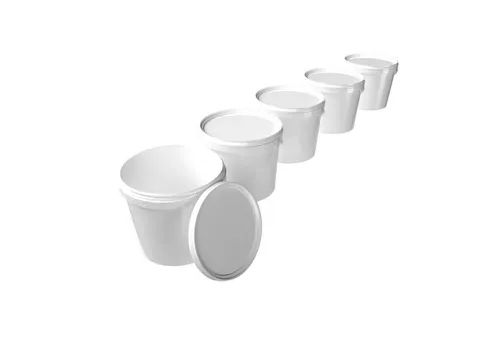 FixedByU Putzeimer Leereimer mit Deckel, rund 5L, rund, PP, Lebensmittelecht, (Eimer-Set, 5-tlg., Eimer mit Deckel), luftdicht, stapelbar, lebensmittelecht, rutschsicher, recyclebar