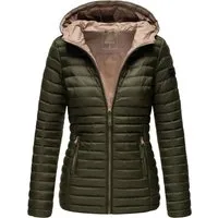 MARIKOO Damen Steppjacke B857 – Elegante Übergangsjacke mit Kapuze - Leichte und hochwertige Steppjacke von Marikoo, ideal für den Übergang. Aus weichem Obermaterial, ausgestattet mit zwei Reißverschlusstaschen und einer fixen Kapuze.
