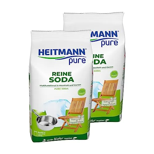 HEITMANN pure Reine Soda: Ökologischer Vielzweck-Reiniger für den Haushalt, Zugabe zu Spülmittel und Putzmittel, 2x 500g
