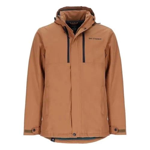 Dry Fashion Herren Funktionsjacke Grönland gefüttert - Winterparka wind- und wasserdicht in Mandelbraun Größe 6XL