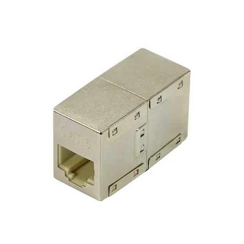 RJ45 Patchkabel Verlängerung Kupplung Gigabit CAT6e vollgeschirmt Metallgehäuse