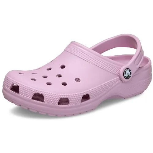 Crocs Classic Clog Damen Sandale in Pink, Größe 38-39 - Badeschuhe mit individuell anpassbarem Croslite-Fußbett für optimalen Tragekomfort und Halt. Perfekt für Strand oder Boot mit atmungsaktiven Lüftungslöchern.