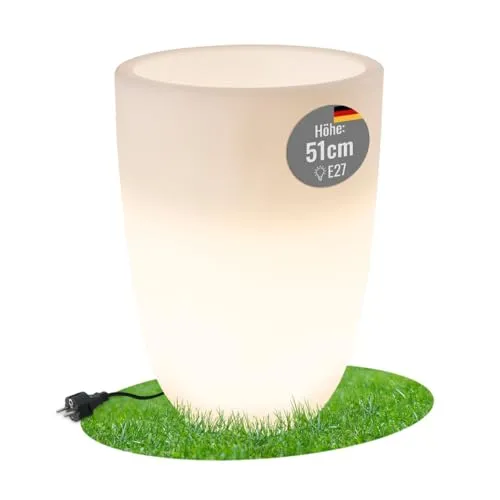 Beleuchteter Pflanztopf Shining Curvy Pot M in weiß von 8Seasons