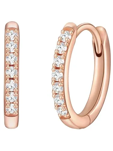 Glanzstücke München Creolen in Roségold mit Zirkonia - Elegante Creolen aus 925er Sterlingsilber, veredelt mit Roségold und funkelnden Zirkonia. Ideal für jeden Anlass und perfekt kombinierbar - ein Must-Have für stilbewusste Damen!