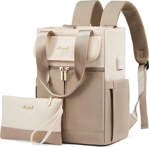 LOVEVOOK Damen Rucksack Klein Cityrucksack 2 in 1 - Vielseitiger 2 in 1 Cityrucksack, wasserdicht und ideal für Freizeit, Reisen oder Arbeit. Großzügiger Stauraum für A4-Ordner und Laptop, mit mehreren Tragemöglichkeiten.