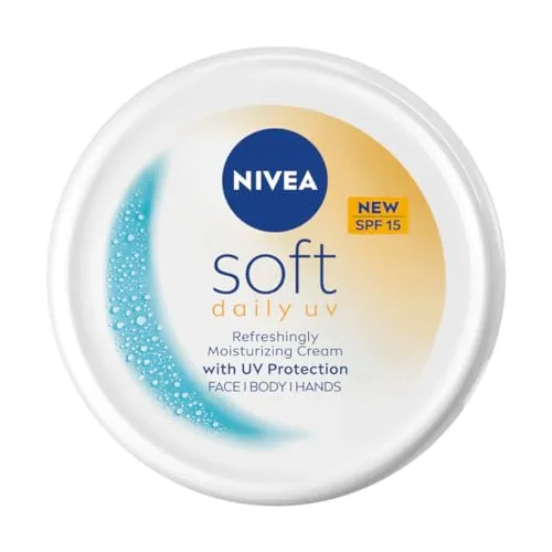 NIVEA Soft Light Feuchtigkeitsspendende Creme mit Jojobaöl und Vitamin E, für Gesicht, Körper und Hände, SPF-Schutz 15, 200ml
