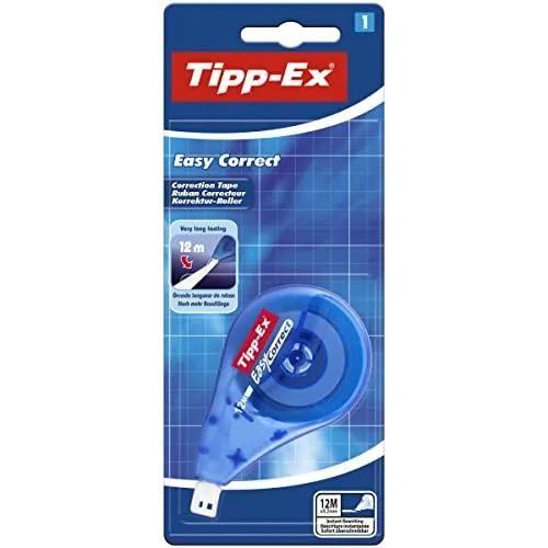 Tipp-Ex Korrekturroller Easy Correct Blister à 1 Stück zum seitlichen Korrigieren, 4.2 mm x 12 m