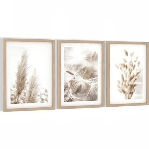Novart Wandbilder Boho Pampasgras in beige von Novart