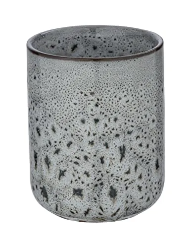 WENKO Zahnbürstenhalter Oviedo aus hochwertiger Keramik, spezielle Glasurverfahren Sorgen für Einzigartigkeit in Farbe und Muster, jeder Zahnbecher EIN Unikat, Ø 7,5 x 9,5 cm, Mehrfarbig