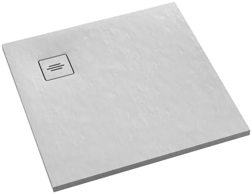 OTTOFOND Duschwanne Nevis 100x100 cm - Quadratische Duschwanne in mattem Weiß, ideal für barrierefreien Einbau und ausgestattet mit Ablaufabdeckung für eine elegante Optik.