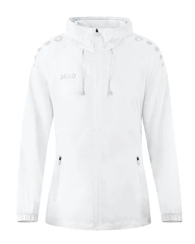 JAKO Damen Lightweightjacke Flow - 9876D, Weiß, Größe XL (46/48) - Funktionsjacke für Damen, wind- und wasserabweisend mit Keep Dry-Technologie, ideal für sportliche Aktivitäten und Outdoor-Abenteuer, aus 100% recyceltem Polyester gefertigt.