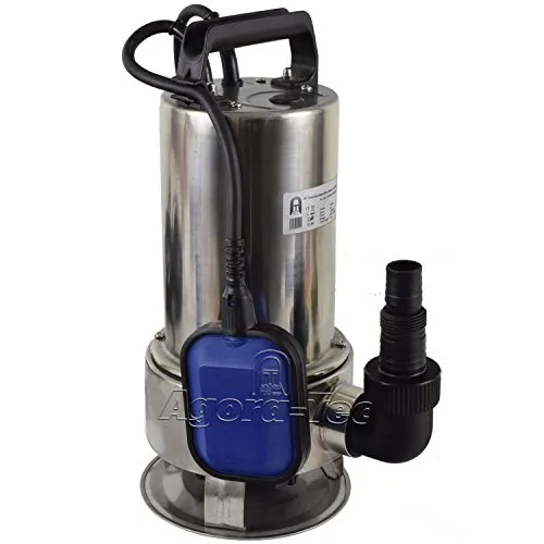 Agora-Tec® Schmutzwasser Tauchpumpe dirty water -ss- 900W mit max: 0,9 bar und max: 14000l/h