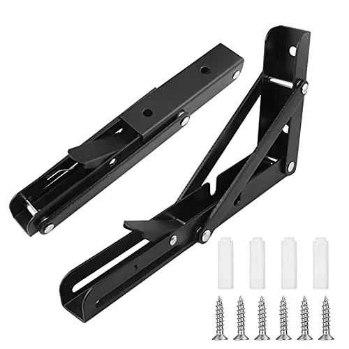 Newaner Professionelle Klappkonsole Schwerlast, Edelstahl Klappkonsolen Klappkonsole Tisch Klappregalhalterungen Klappträger Regalträger für Bänke und Regale (25cm, 2 Stück)