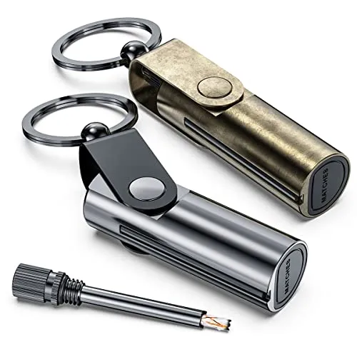 VVAY Ewiges Streichholz Benzin Feuerzeug mit Schlüsselanhänger, 2er Pack - Praktisches 2er Set für Outdoor-Aktivitäten, ideal als Notfallfeuerzeug. Einfach im Gebrauch und leicht nachfüllbar für zuverlässige Flammen. Versand ohne Benzin für sicheren Transport.