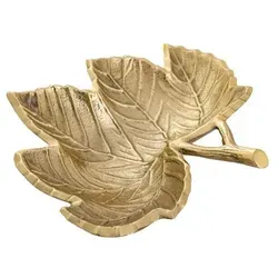 Amagohome Dekoschale Schale Aluminium  Blattschale : gold in gold von Amagohome