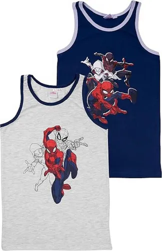 Spiderman Unterhemd Unterhemd für Kinder Tank Top Unterwäsche Grau/Blau (2er Pack)