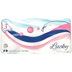 Lucky Toilettenpapier Zellstoff, 3-lagig, 250 Blatt 1 Pack = 64 Rollen