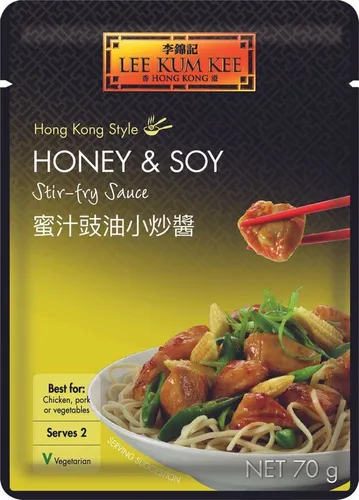 [70g] Lee Kum Kee Honey & Soy Stir Fry Sauce / Honig-Soja-Sauce im Saucenbeutel