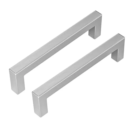 20x Goldenwarm® Möbelgriff Edelstahl Gebürstet Schrankgriffe Schubladengriffe Küchenschrank 128mm Stangengriff Rohrbreite 12mmx12mm Bohrlochabstand 128mm Gesamtlänge 140mm